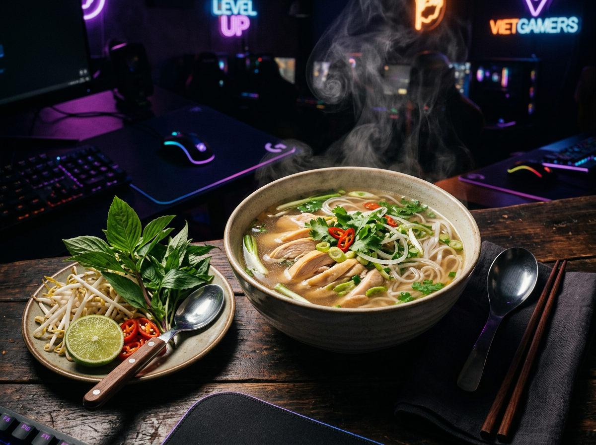 Phở bò cao cấp tại Korvadi Game Café